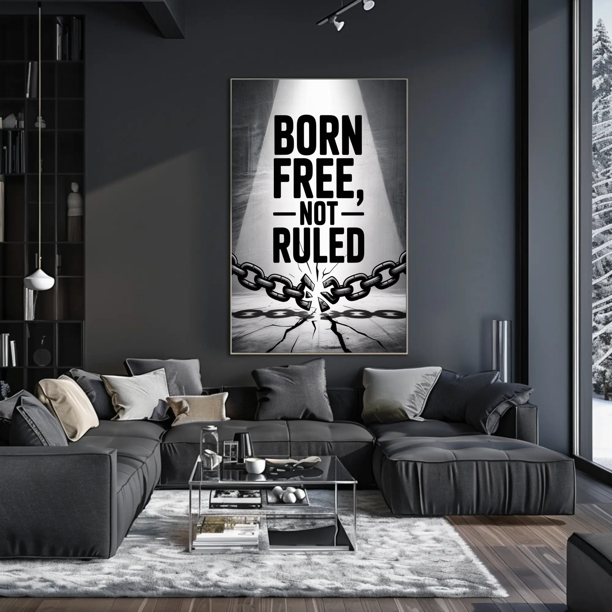 BORN FREE NOT RULED Motivational or Quote Poster
