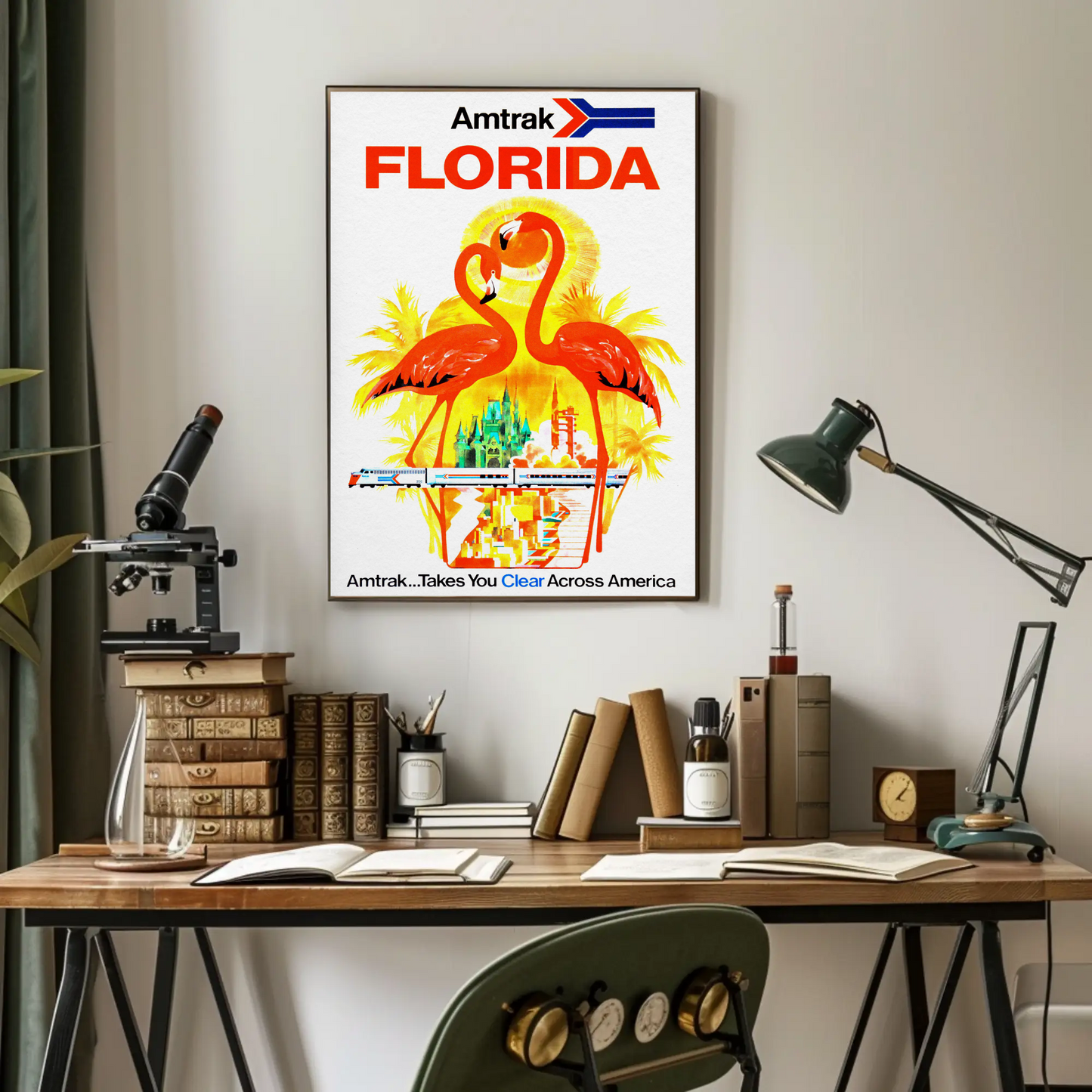 Amtrak Florida Vintage Poster