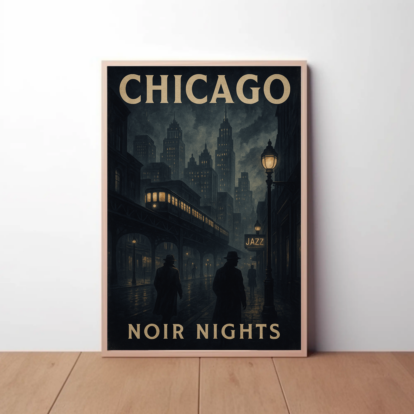 Chicago Noir Nights Jazz Travel Poster