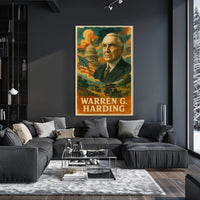 Warren G. Harding 29th President of the United States Layered Digital Collage Poster