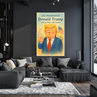 Trump Patriotism Watercolor Inspirational Capitol Dome American Flag Portrait Inspired Decor Collector Poster