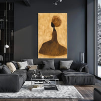 Silhouette Gold Poster Minimalist Abstract Wall Art