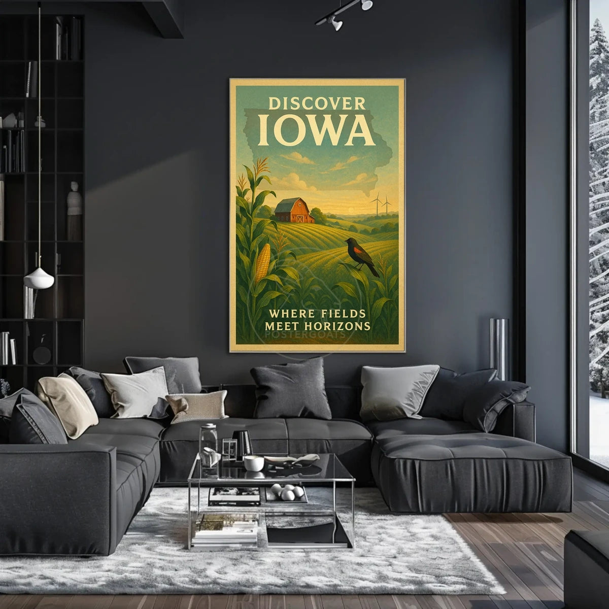 Iowa's Scenic Beauty Illustrated Travel Poster