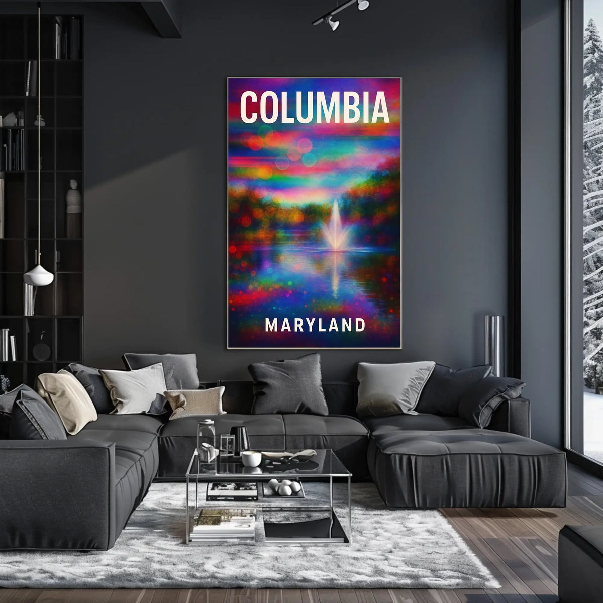 Columbia Maryland Scenic Minimalist Digital Painting Poster