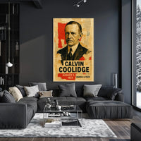 Calvin Coolidge 30th President of the United States Layered paper Collage Poster