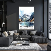 Kenai Fjords Watercolor Wall Art Poster