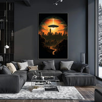 Alien Encounter at Sunset Poster