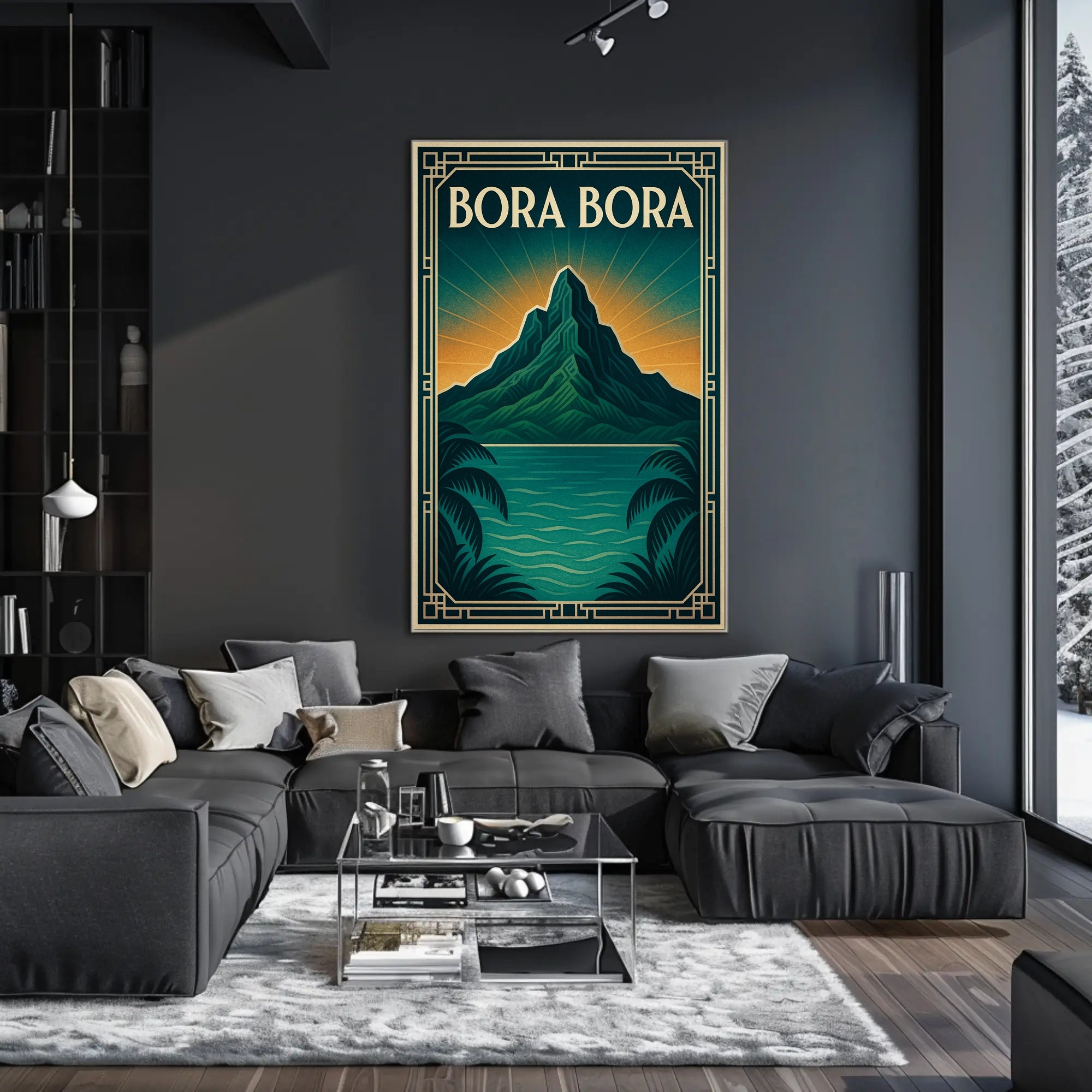 Bora Bora Art Deco Travel Poster PosterGoat