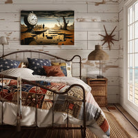 Timeless Surreal Landscape with Clock Artistic Poster