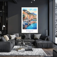 Coastal Charm of Monaco Poster PosterGoat