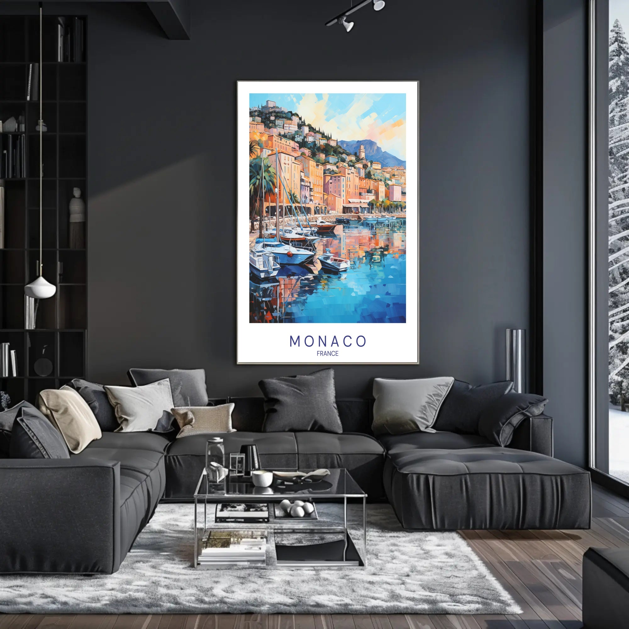 Coastal Charm of Monaco Poster PosterGoat