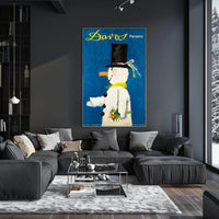 Whimsical Snowman Switzerland Travel Poster PosterGoat
