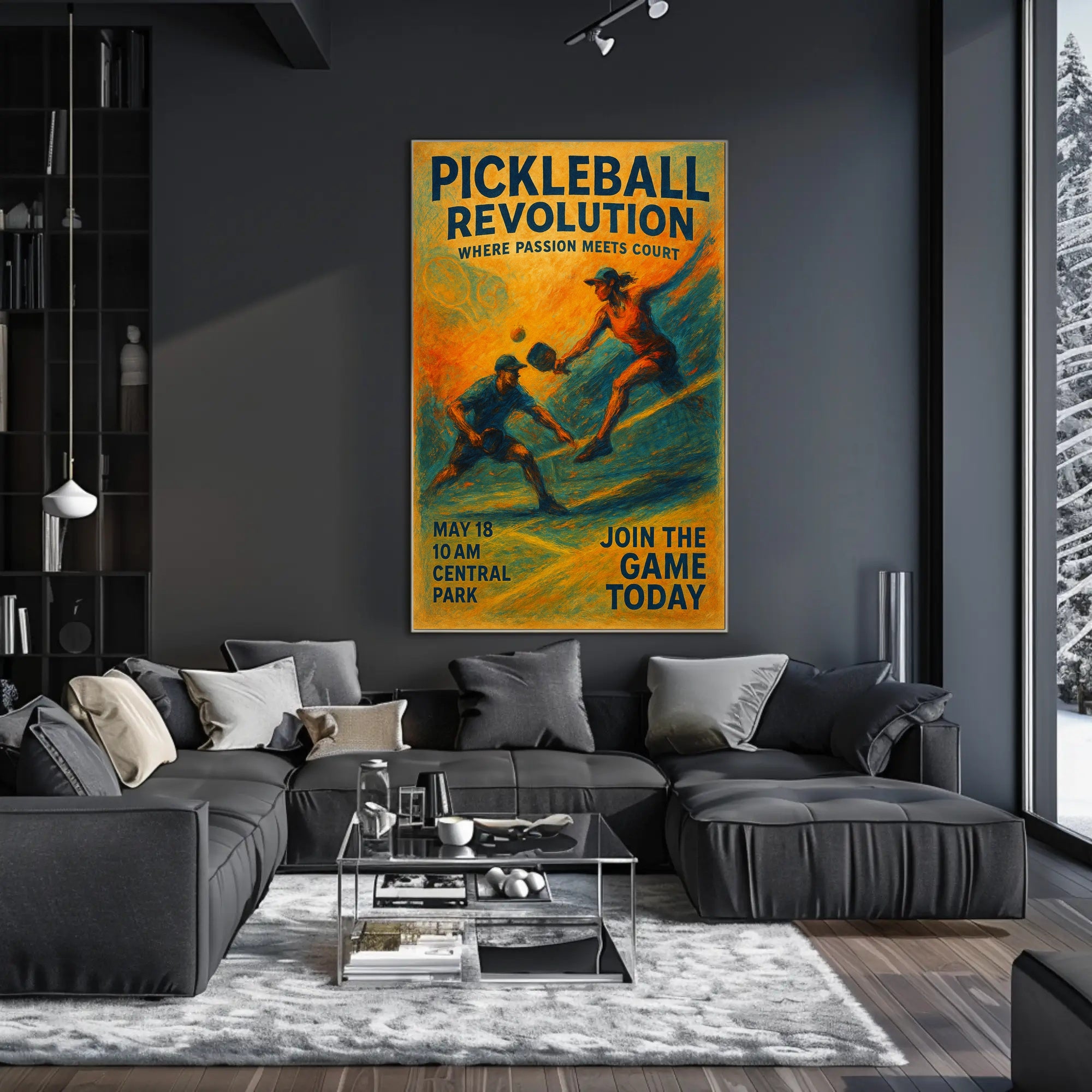 Pickleball Energy Unleashed: Central Park Sports Poster