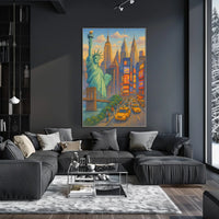 New York City Urban Energy Art Poster Modern Wall Art