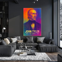 John Tyler 10th President of the United States Neon Gradient OverlayPoster