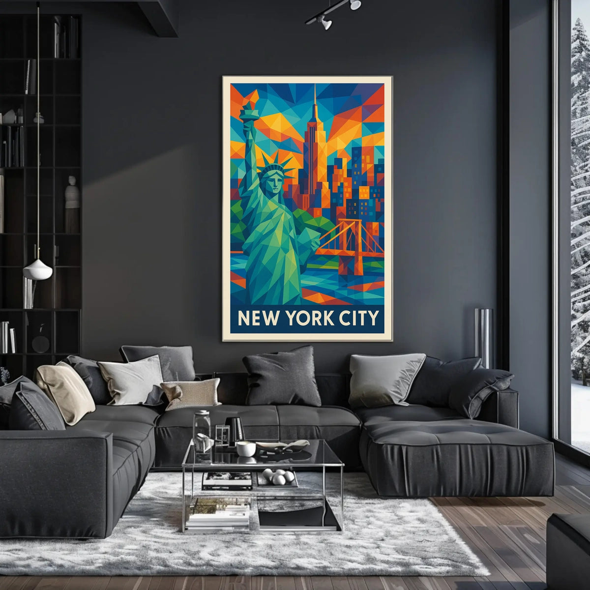New York City Poster Modern Iconic Travel Wall Art