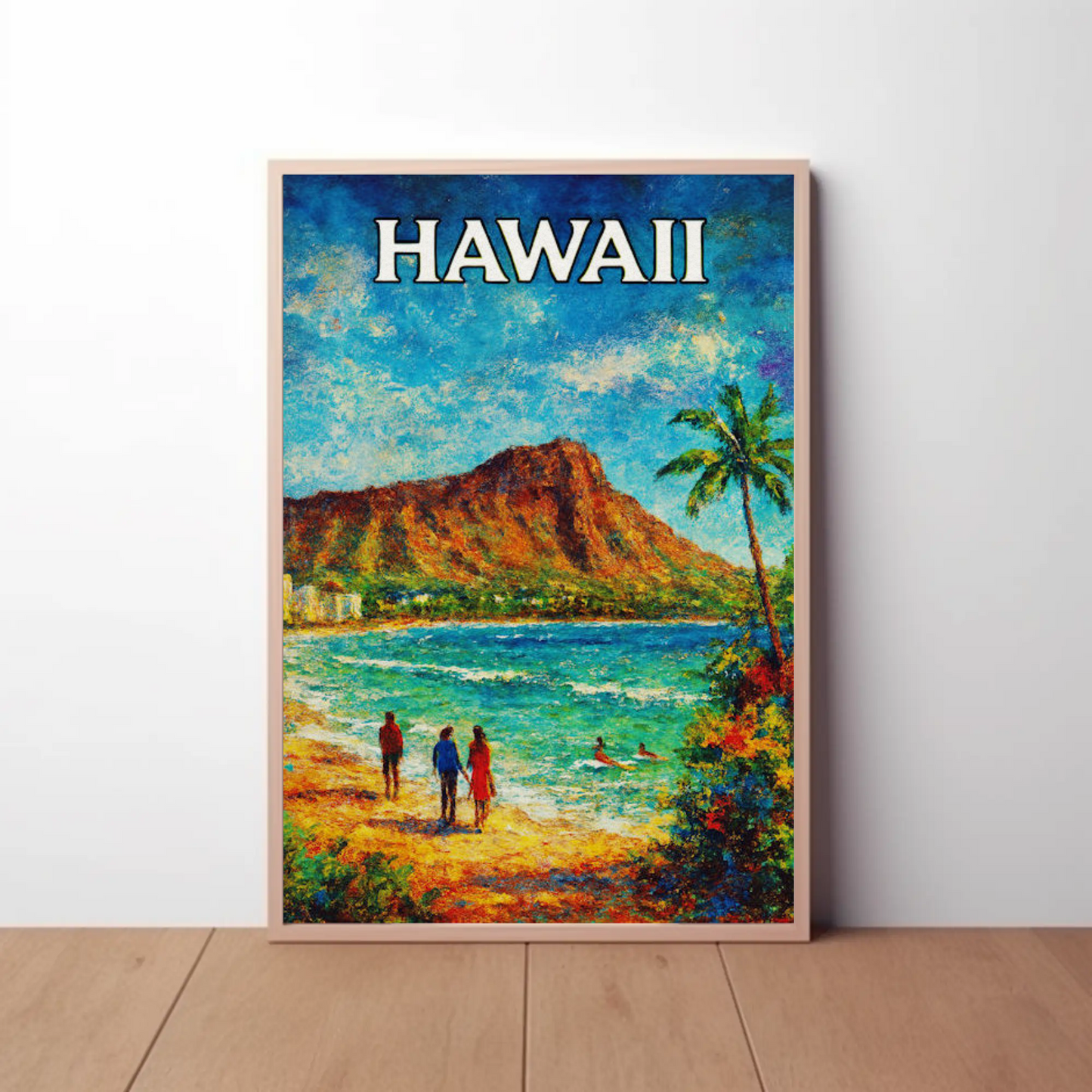 Hawaii Diamond Head Beach Walk Landscape Poster