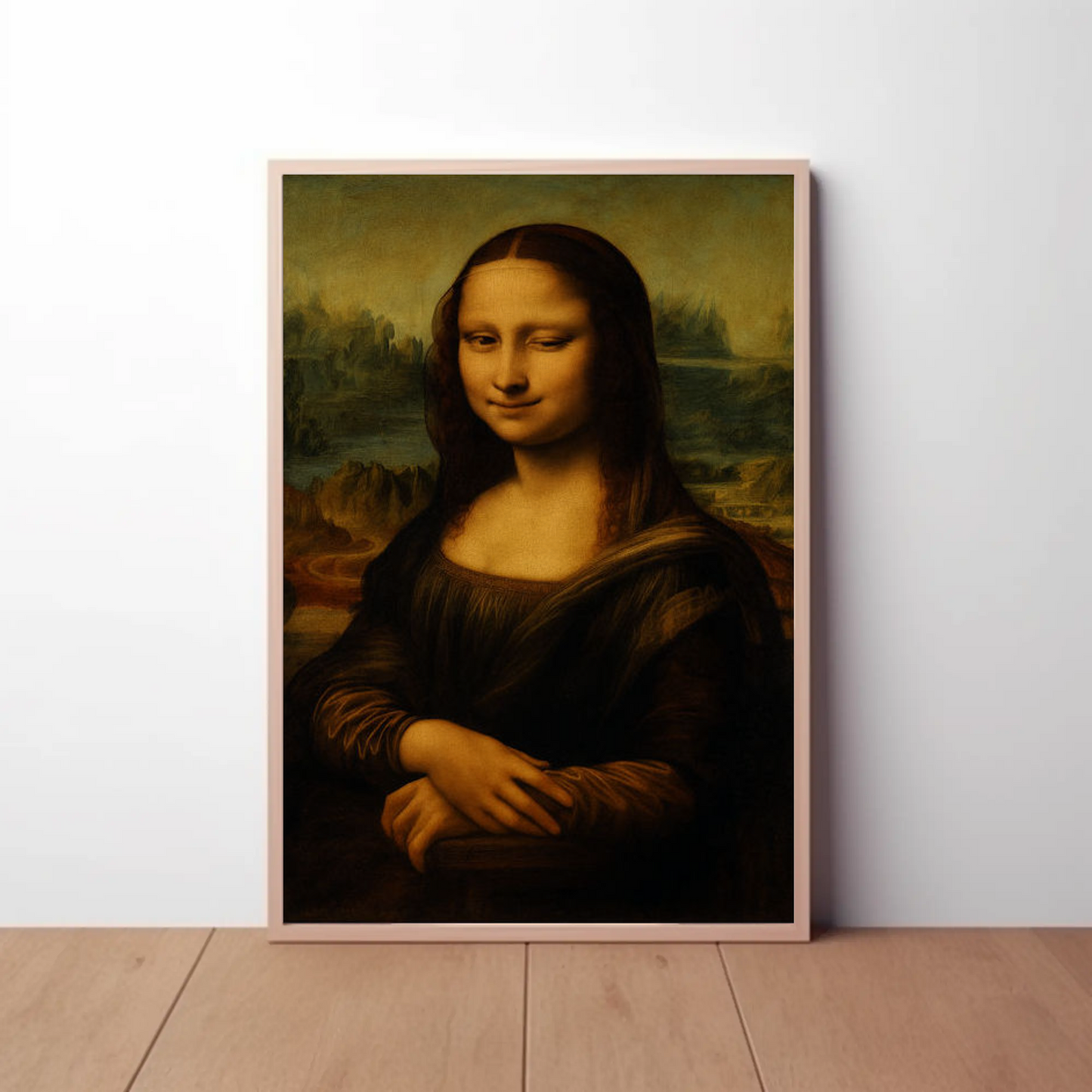 Mona Lisa Winking Classical Art Humor Poster Poster