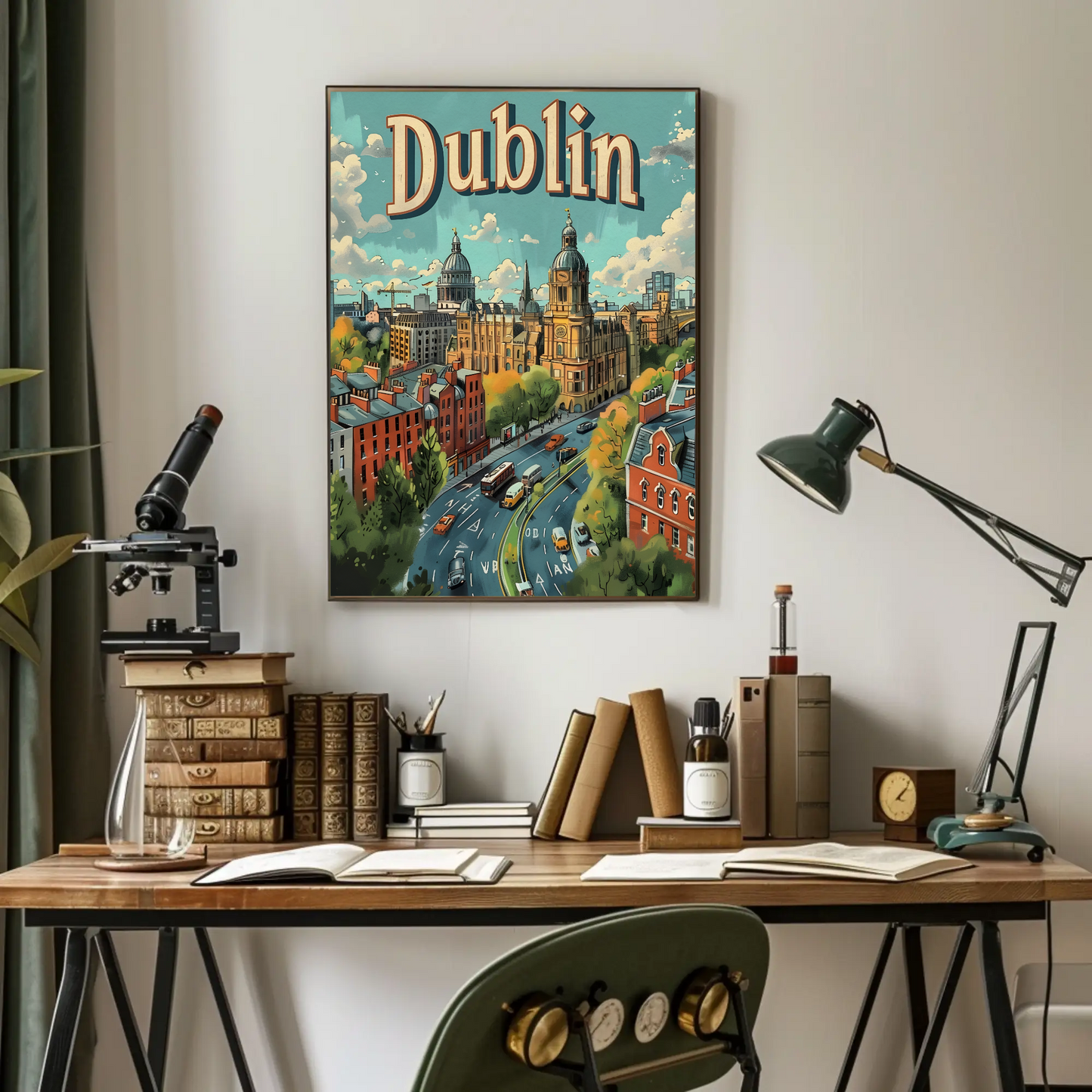 Vintage Poster - Dublin Skyline View