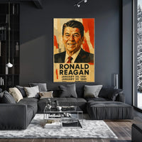 Ronald Reagan 40th President of the United States Layered paper Collage Poster