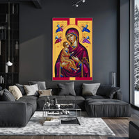 Iconic Representation of Mary and Child Poster