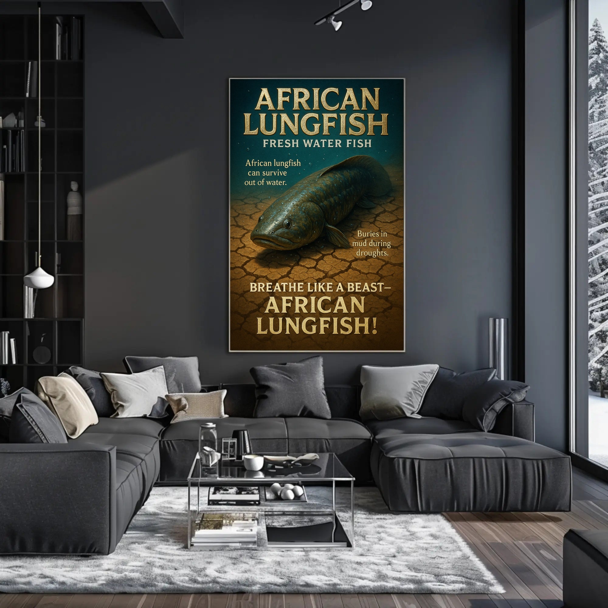 African Lungfish Mastery: Educational Animal Poster