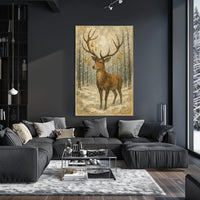 Winter Stag Nature And Landscape Photography Realism Art Poster