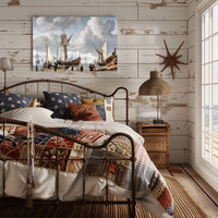 Maritime Adventure in a Bustling Historical Harbor Poster