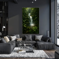 Serene Forest Waterfall Poster
