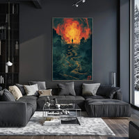 Fiery Surreal Vortex Fantasy or Mythology Poster PosterGoat