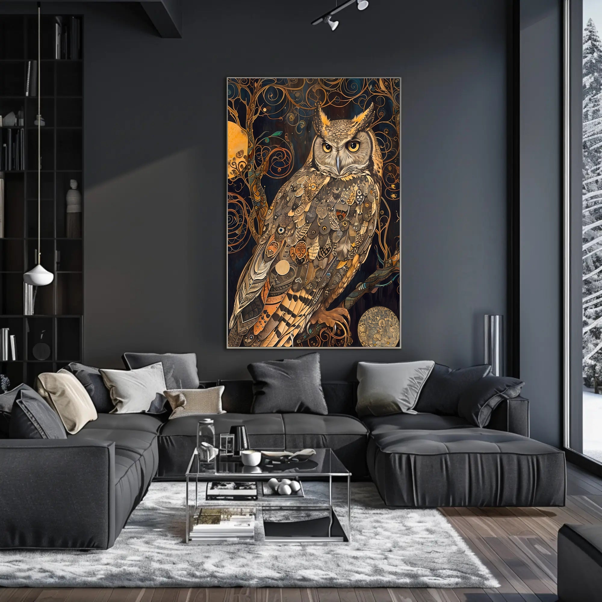 Intricate Owl Fantasy Surrealism Art Print Fantasy or Mythology Poster