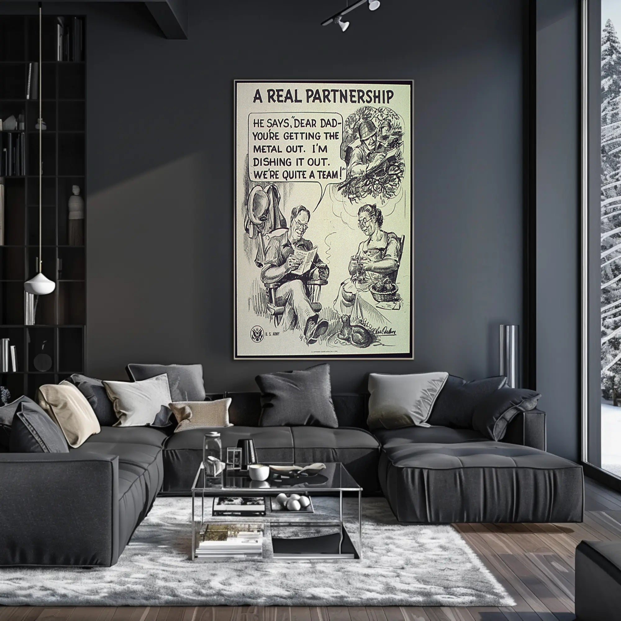 Vintage Soldier and Family WWII Propaganda Poster