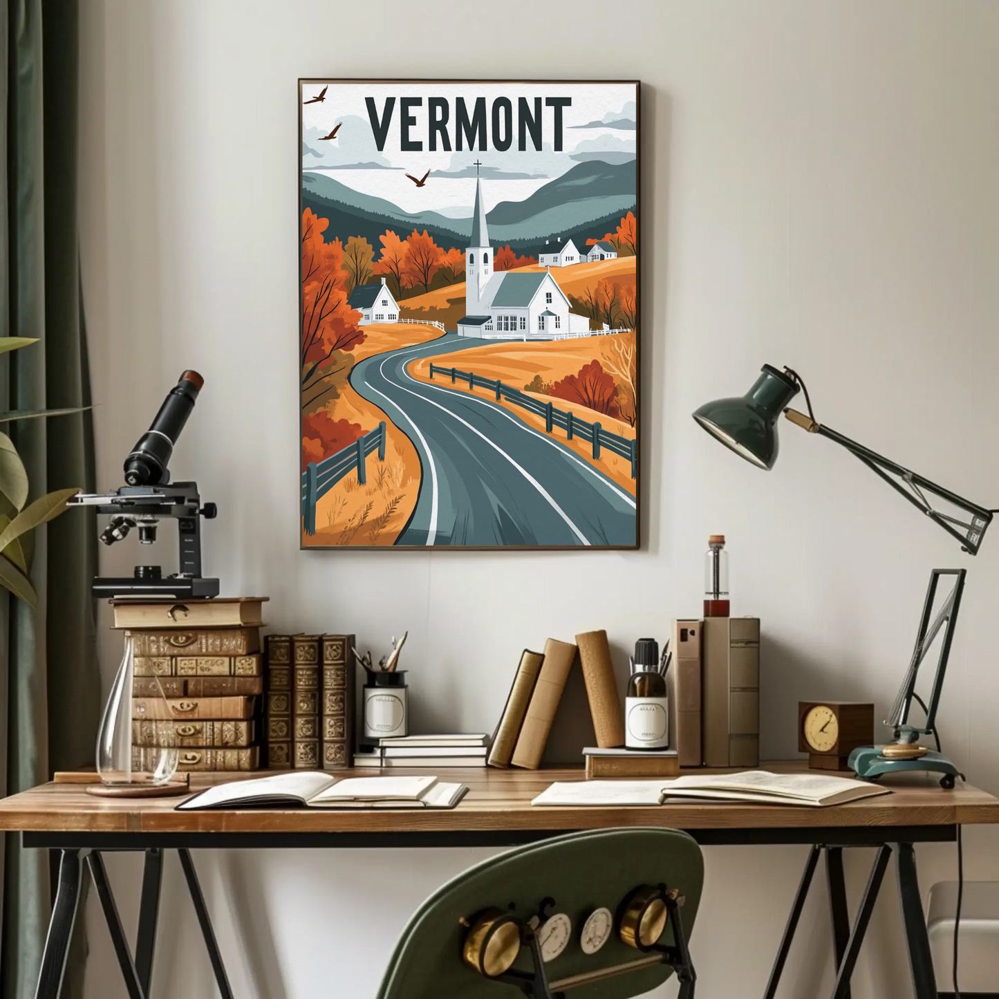 Vermont Vintage Poster - Fall Countryside