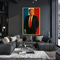 Presidential Portrait in Red, White, and Blue Poster PosterGoat