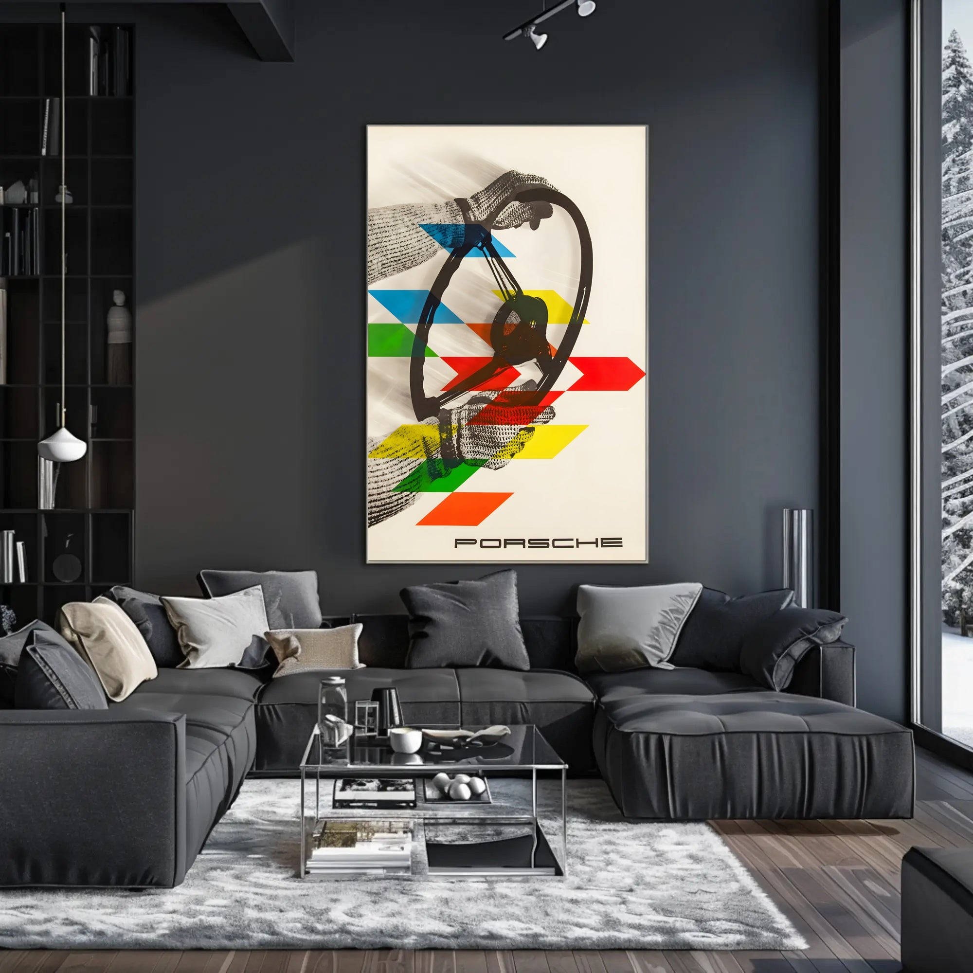 Porsche Steering Wheel Art Poster