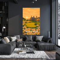 Serene Golf Course Sunset Artistic Sports Poster