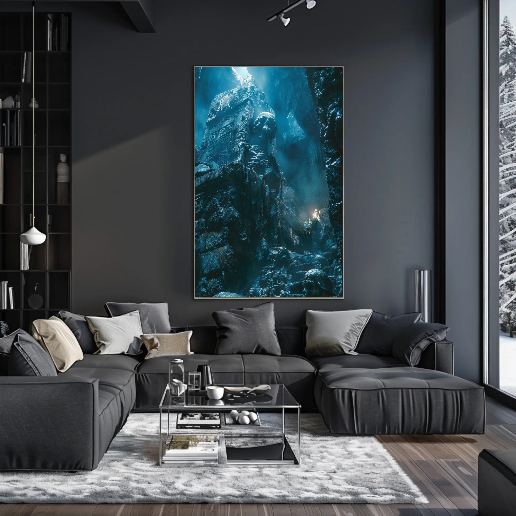 Eerie Crypt Skull Gothic Art Poster PosterGoat