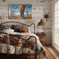 Surreal Desert Landscape with Human-Tree Hybrid - Artistic Poster