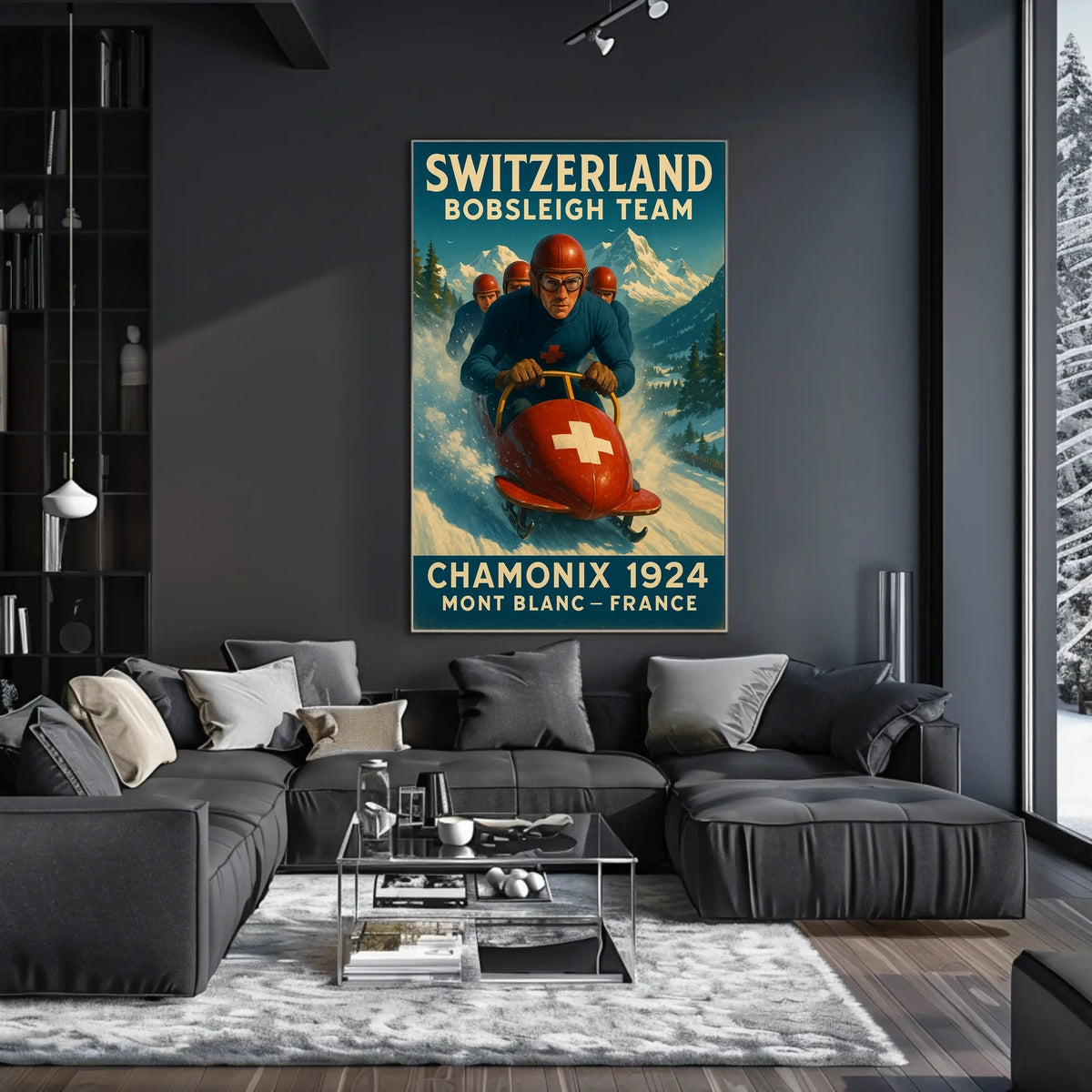 Switzerland Bobsleigh Team Chamonix Poster