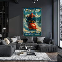 Switzerland Bobsleigh Team Chamonix Poster