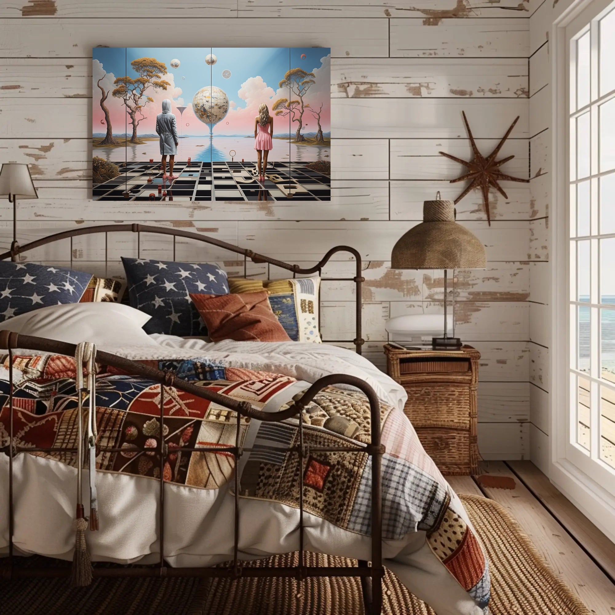 Futuristic Landscape Art Print: Surreal Sci-Fi Poster