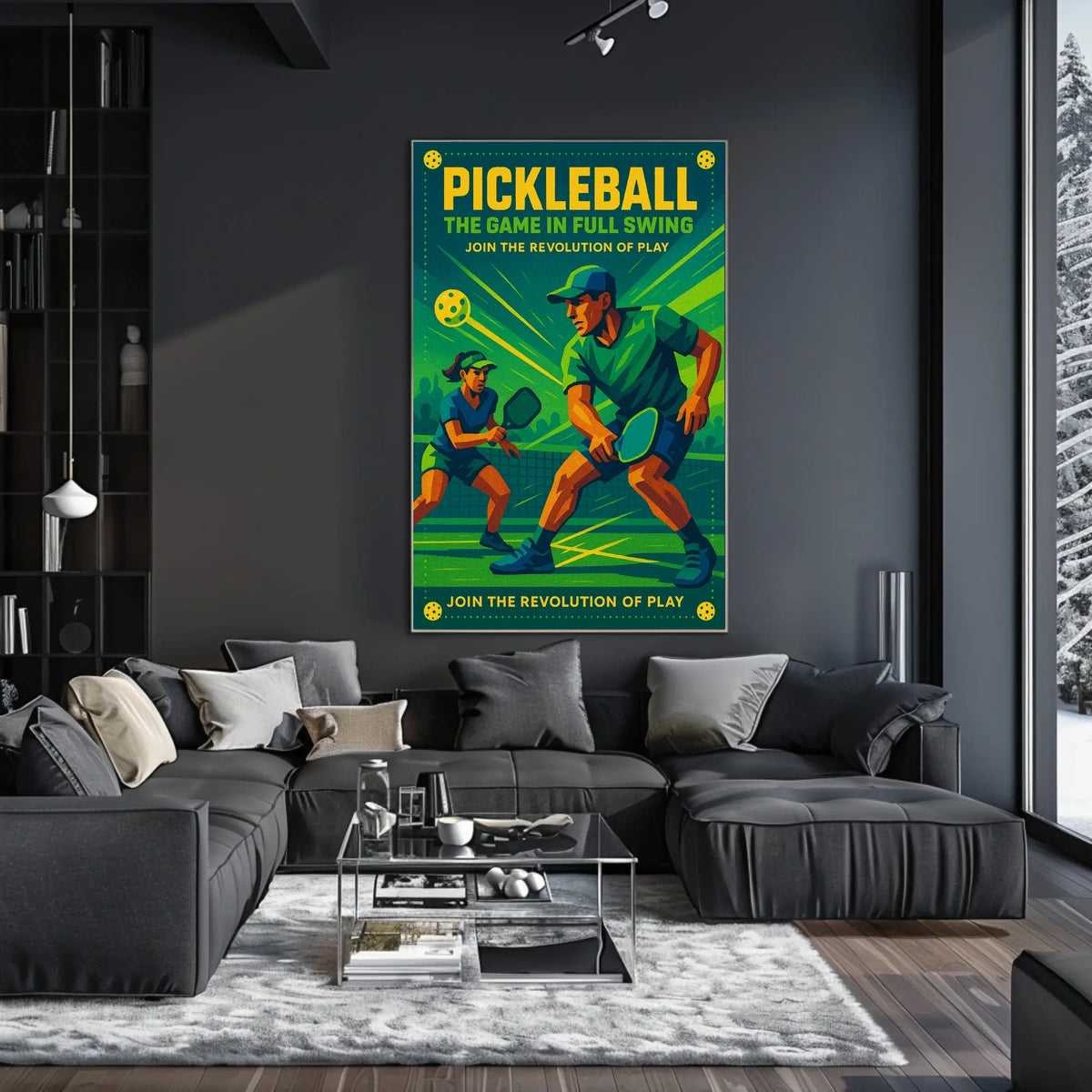 Pickleball The Game in Full Swing Poster