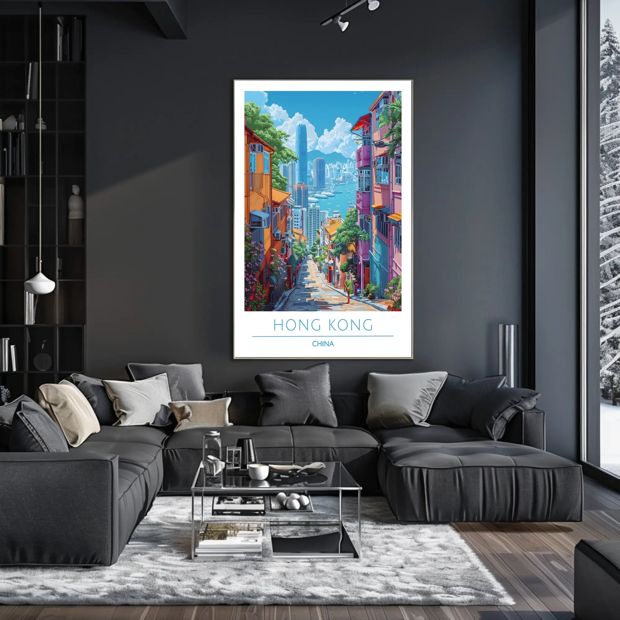 Vibrant Hong Kong Cityscape Adventure Urban or Cityscape Poster