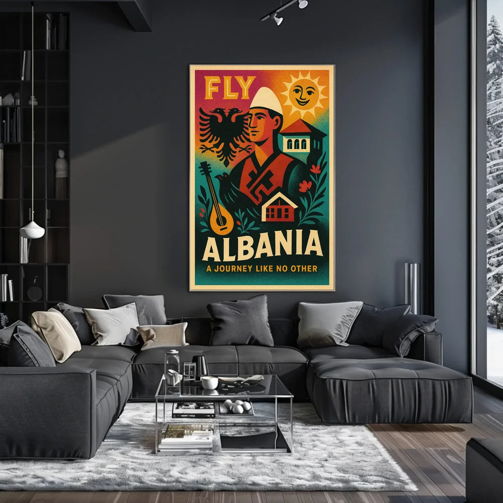 Travel Albania Vintage Poster Cultural Journey Awaits PosterGoat