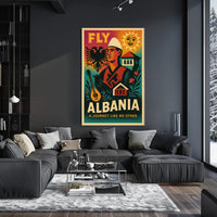 Travel Albania Vintage Poster Cultural Journey Awaits PosterGoat