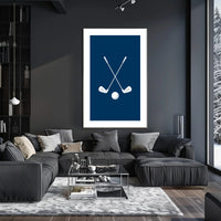 Elegant Golf Club Duo: Minimalist Sports Poster