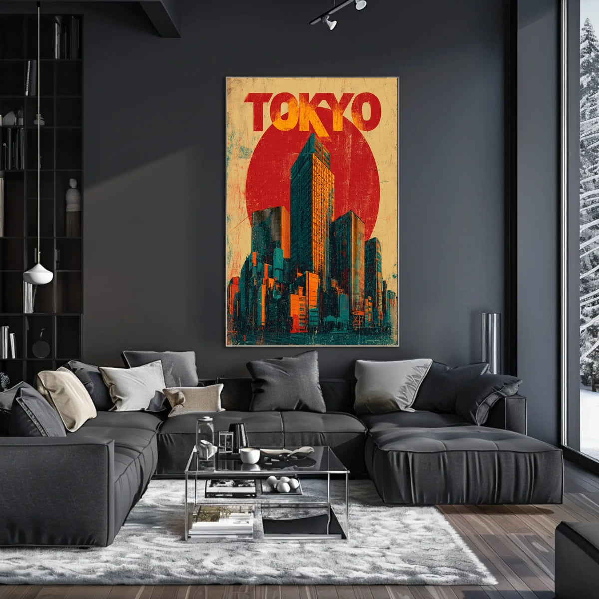 Tokyo Skyline Retro Poster