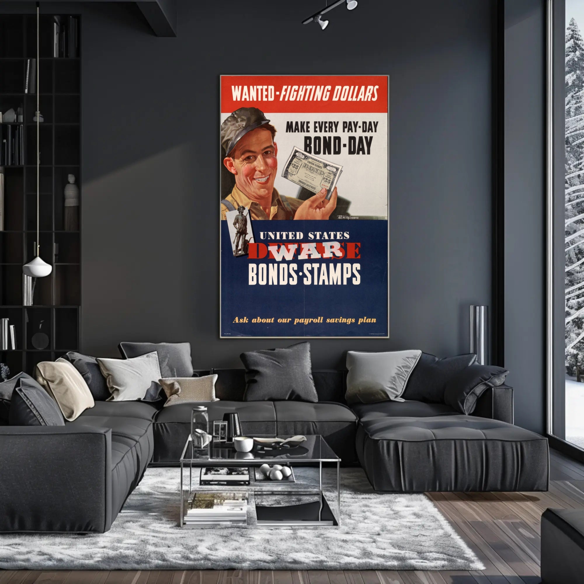 Wanted Fighting Dollars Vintage Poster Art Print for Home Decor PosterGoat