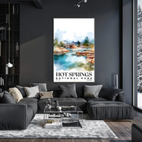 Hot Springs Watercolor Wall Art Poster