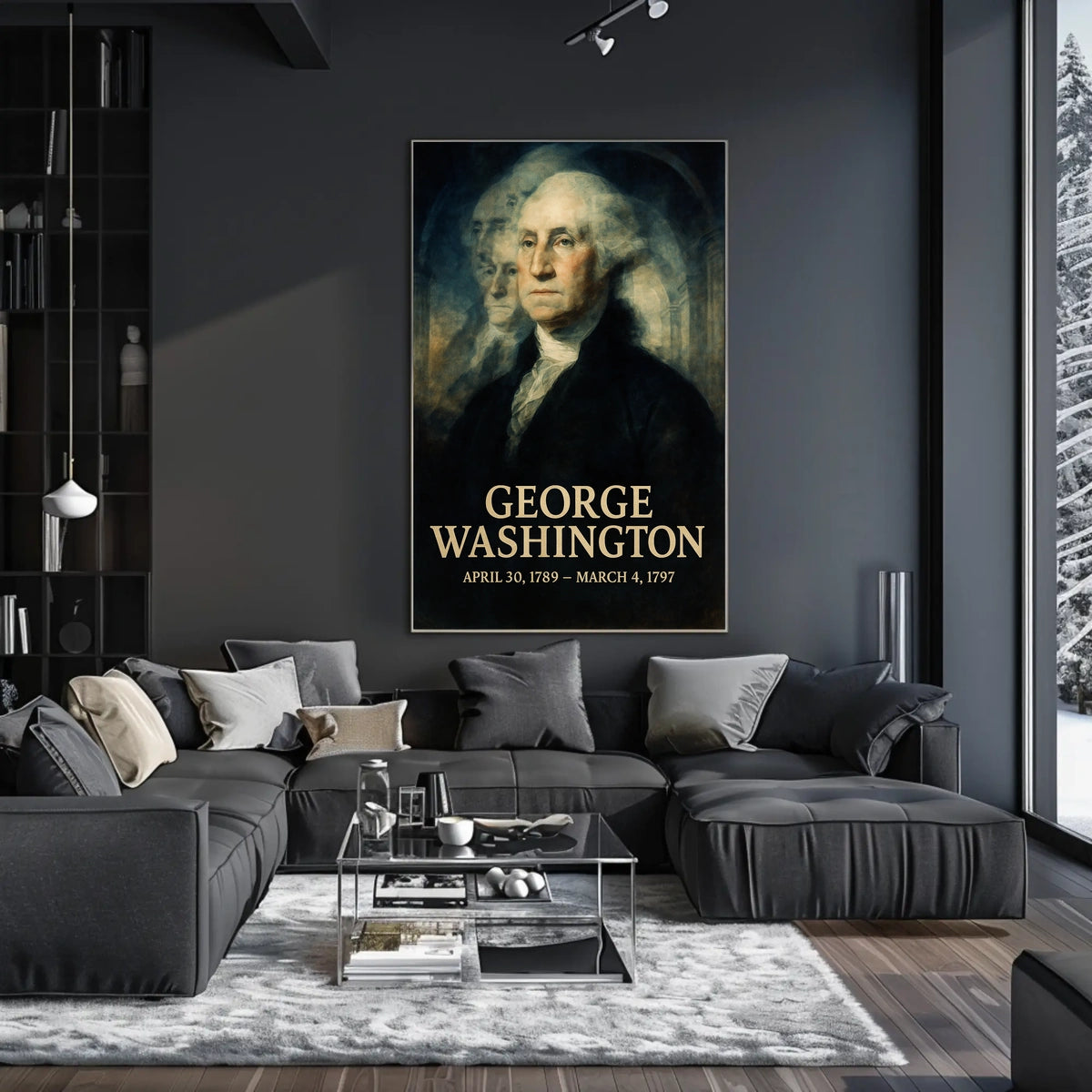 George Washington 1st President of the United States Double Exposure Poster